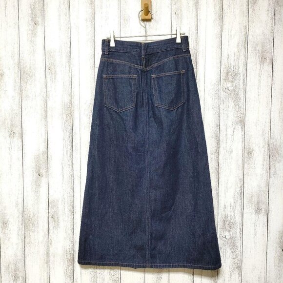 Muwork Denim Front Slit Long Skirt - Picture 2 of 2